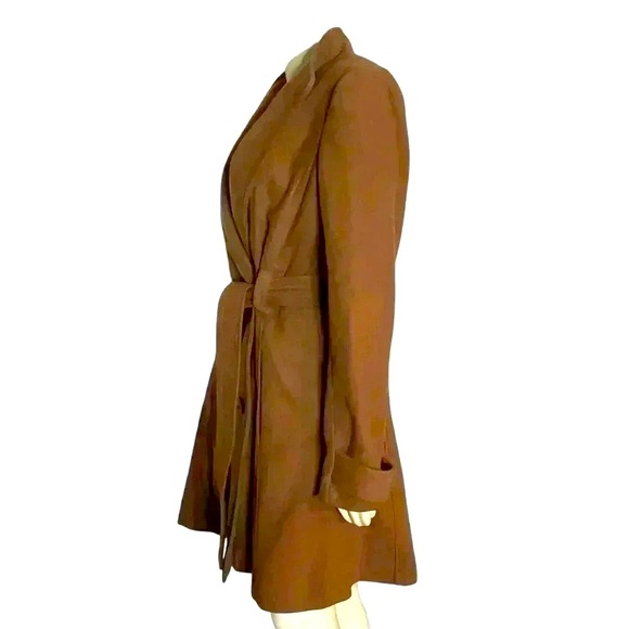 Anthropologie Cartonnier Women’s Shania Toasted Toffee Belted Trench Coat - Picture 5 of 8
